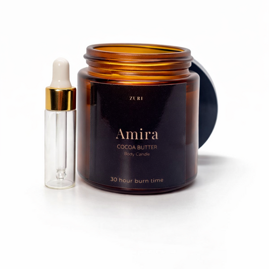 Amira - Cocoa Butter Body Candle (Small) + Dropper