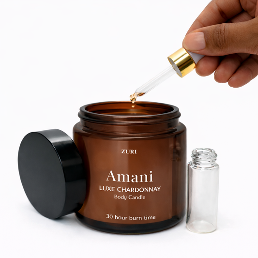 Amani - Luxe Chardonnay Body Candle (Small) + Dropper