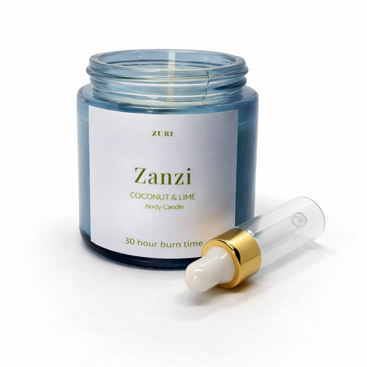 Zanzi - Coconut & Lime Body Candle (Small) + Dropper