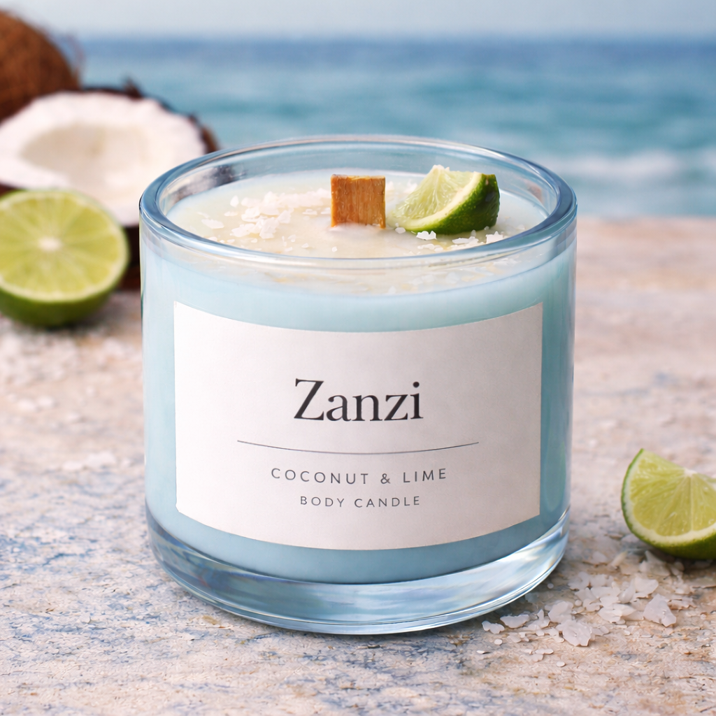 Zanzi - Coconut & Lime Body Soy Wax Candle