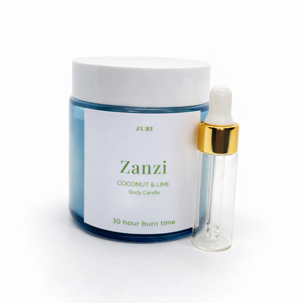Zanzi - Coconut & Lime Body Candle (Small) + Dropper